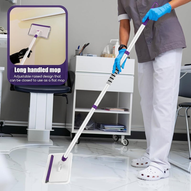 wlich Baseboard Cleaner Tool with Handle, 60" Extendable Long Handle Baseboard Cleaner with 5 Reusable Pads for Baseboards Cleaning, Ceiling, Wall, Floor, Bathroom Kitchen - Image 5